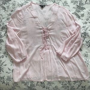 loose dusty pink blouse